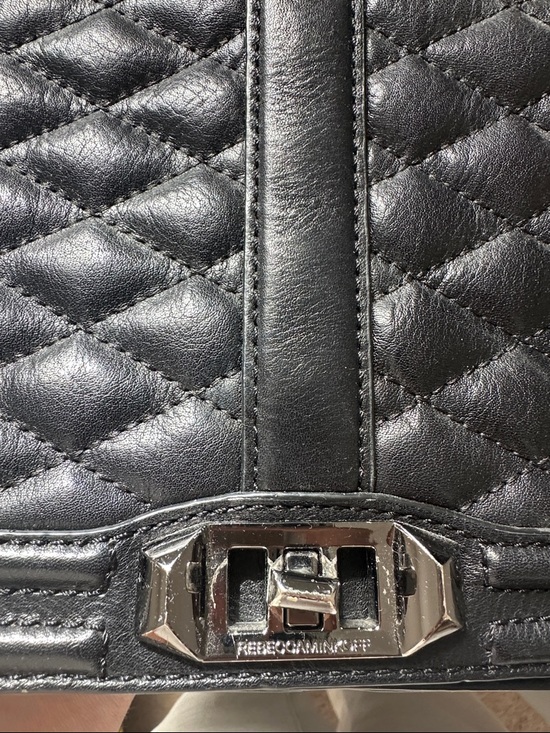 Rebecca Minkoff Black Quilted Leather Chain Shoulder Bag - Picture 7 of 7